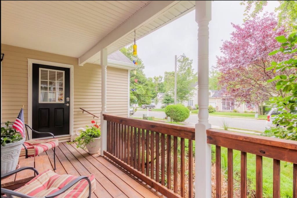 Private front porch for guests