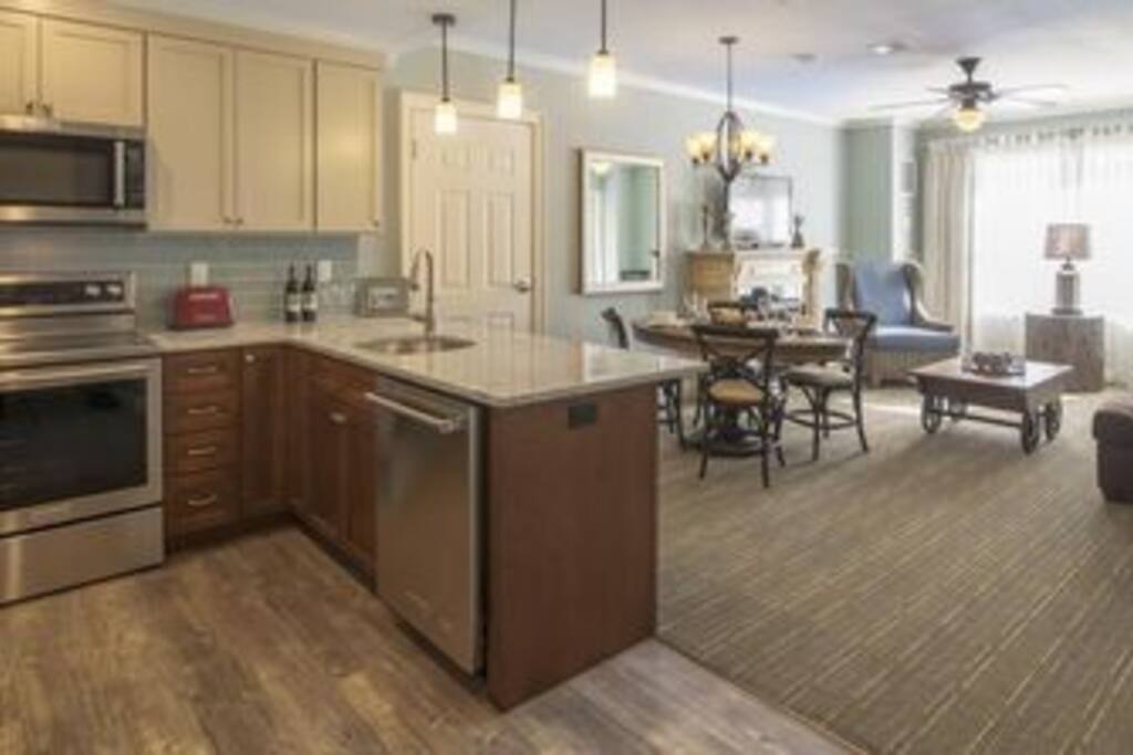 living room w/ kitchen
