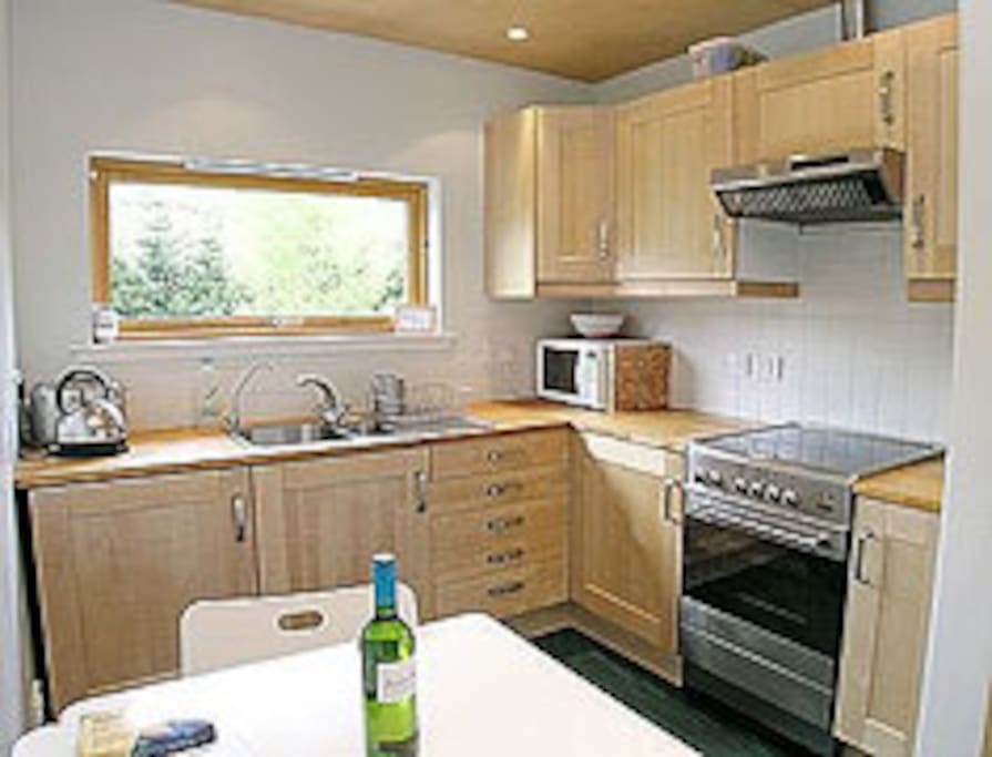 Well equipped modern kitchen.