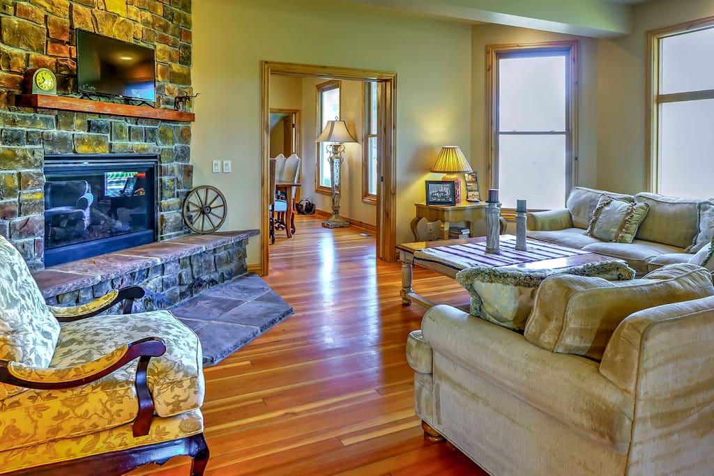 Inside, the home boasts 5,500 square feet of tastefully appointed living space and accommodations for 12 lucky guests.