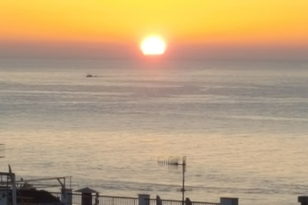 The sunrise in April with full zoom on the mobile-camera