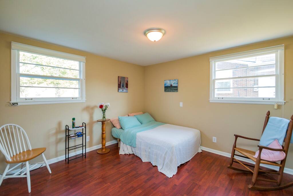 This is the private bedroom that you'd be staying in. As I think this picture demonstrates, it gets great light!