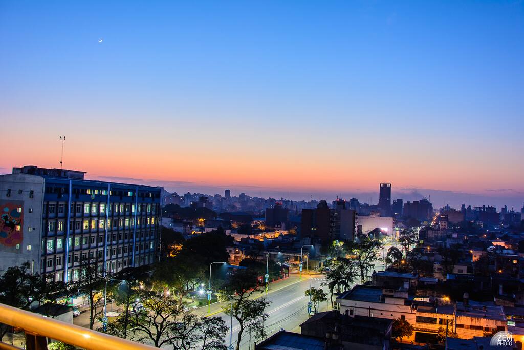 Maravillosa Vista del amanecer, desde el balcón