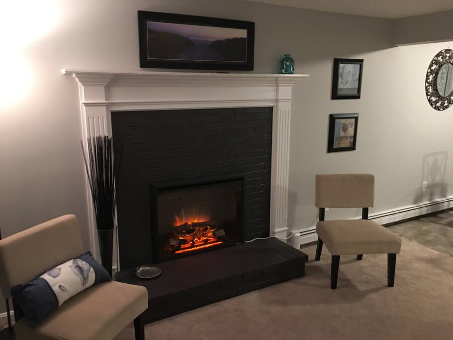 Living Room with Electric Fireplace