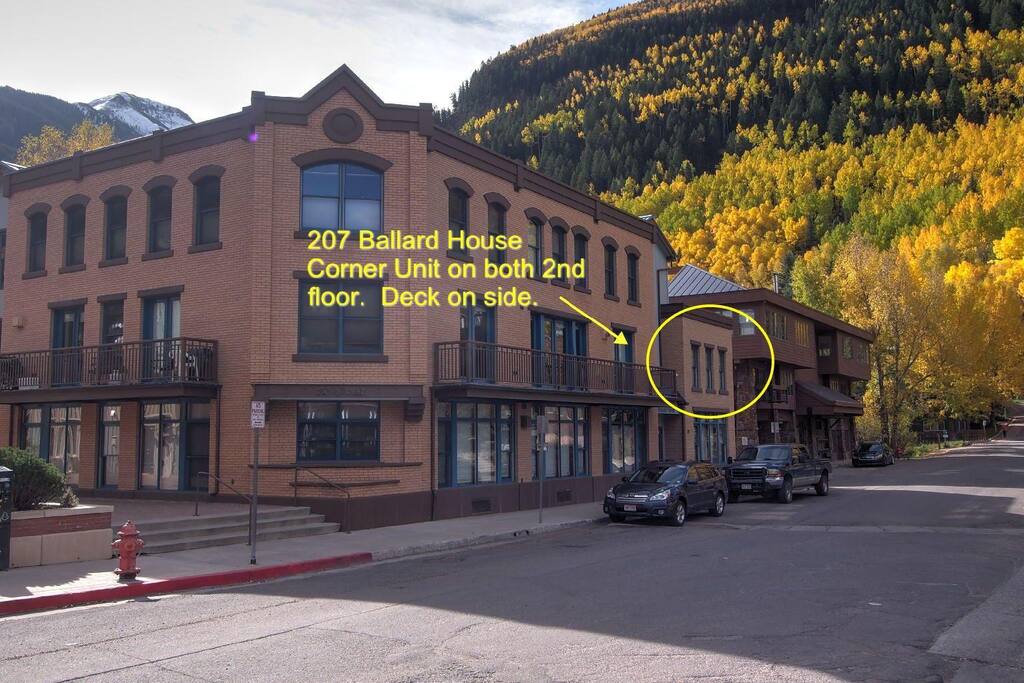 Ballard House - With the location of your condo circled. Your deck (and parking) is around the corner.