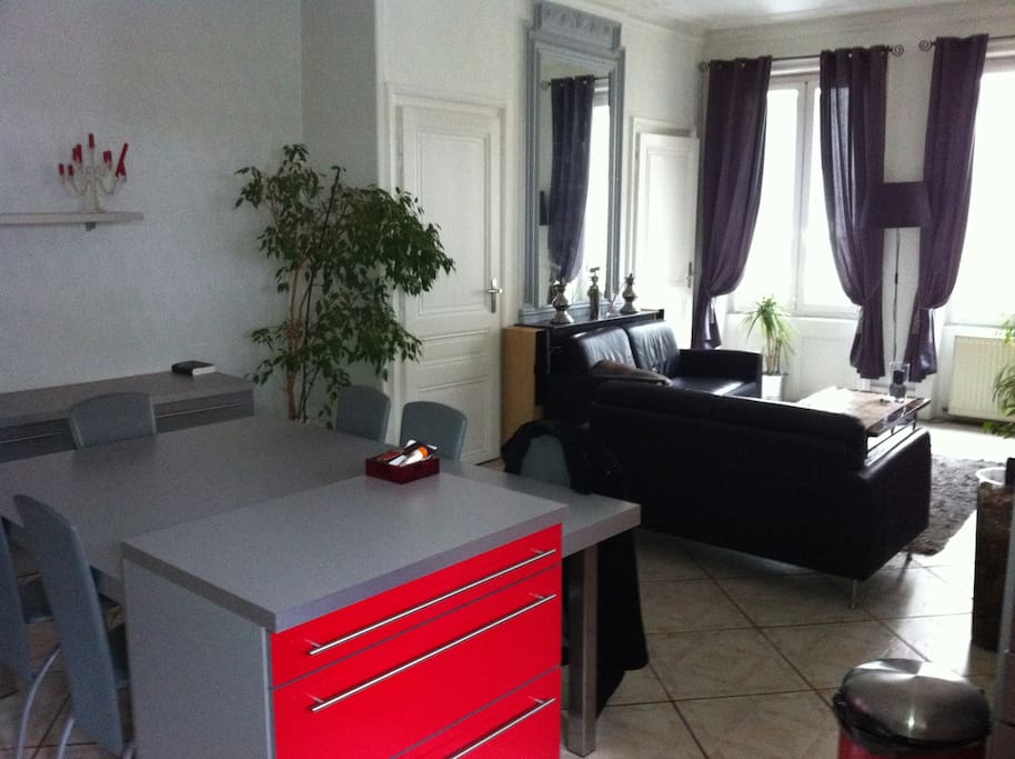 Cuisine ouverte sur salon