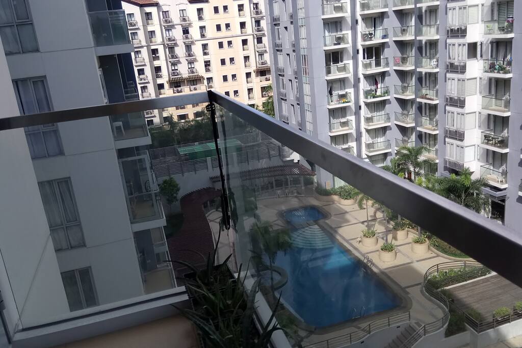 View from the balcony overlooking the pool