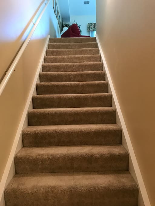 One flight of stairs.