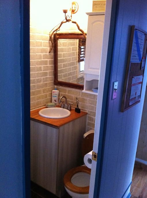Petite salle de bain avec une douche