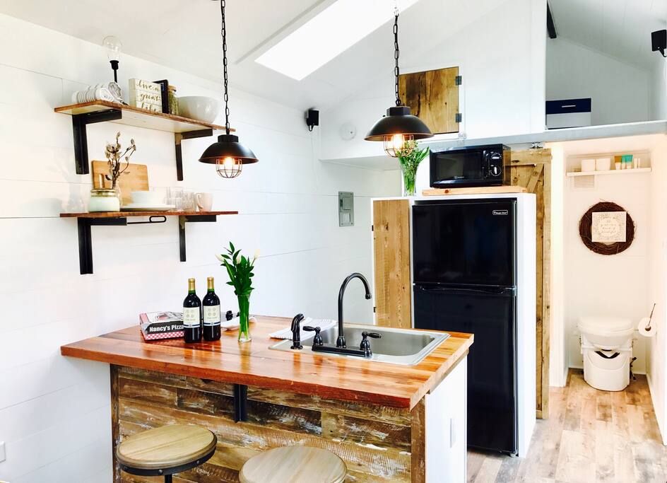 Rustic 300 year old pine countertops