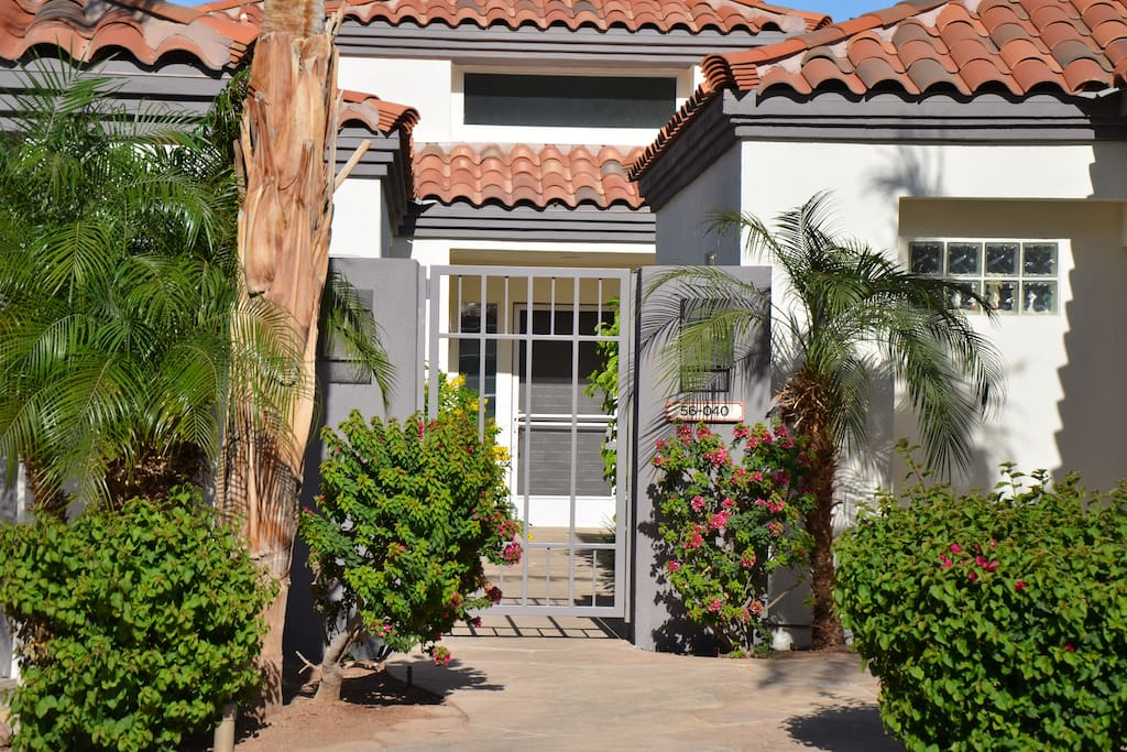 Front gated entryway.