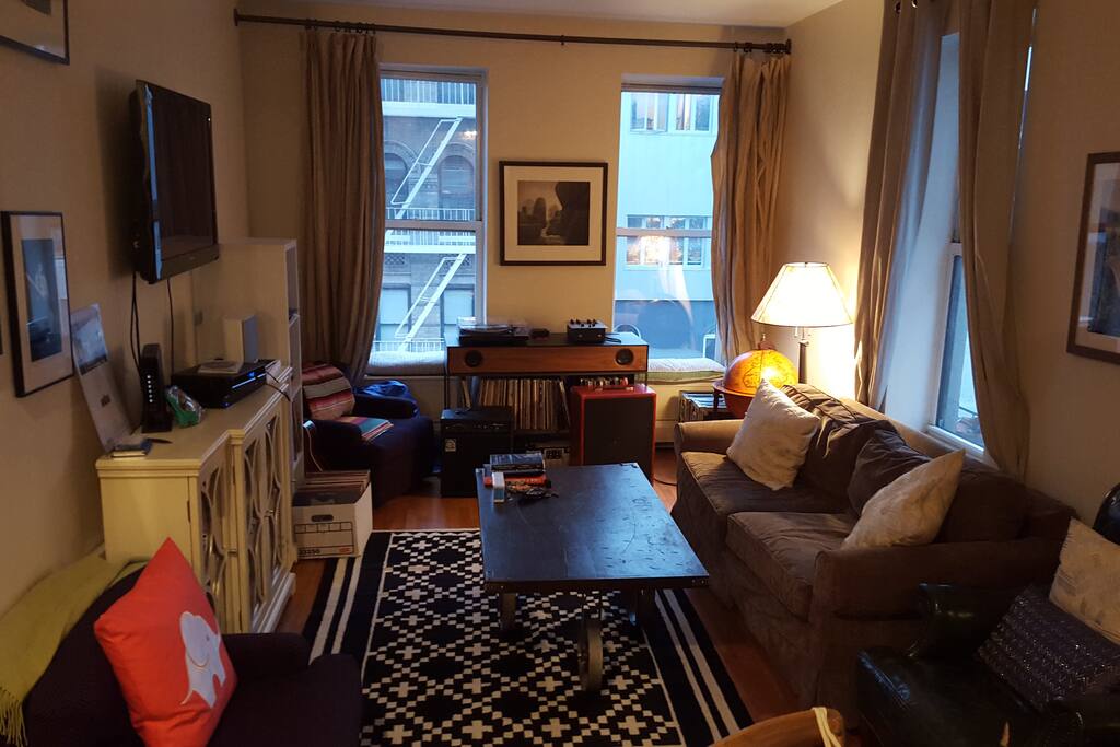 Living room looking out onto Avenue B