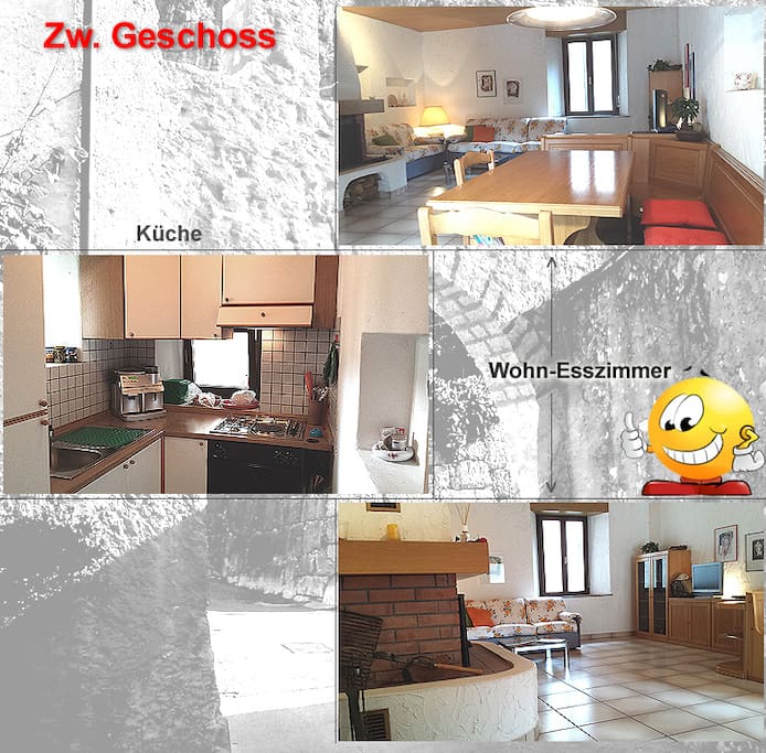 Ferienwohnung - Küche, Wohnen, Essen