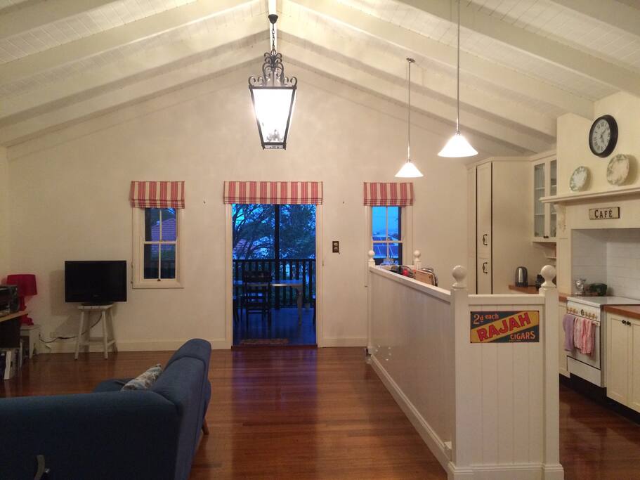 Open plan living area and kitchen