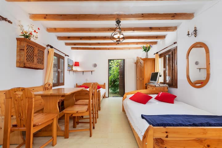 larger bedroom on the ground floor