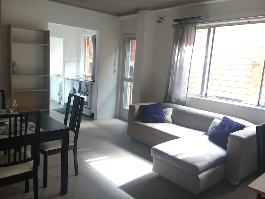 Nice spacious living area with dining table