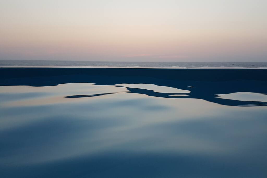 The private seawater swimming pool at noon.