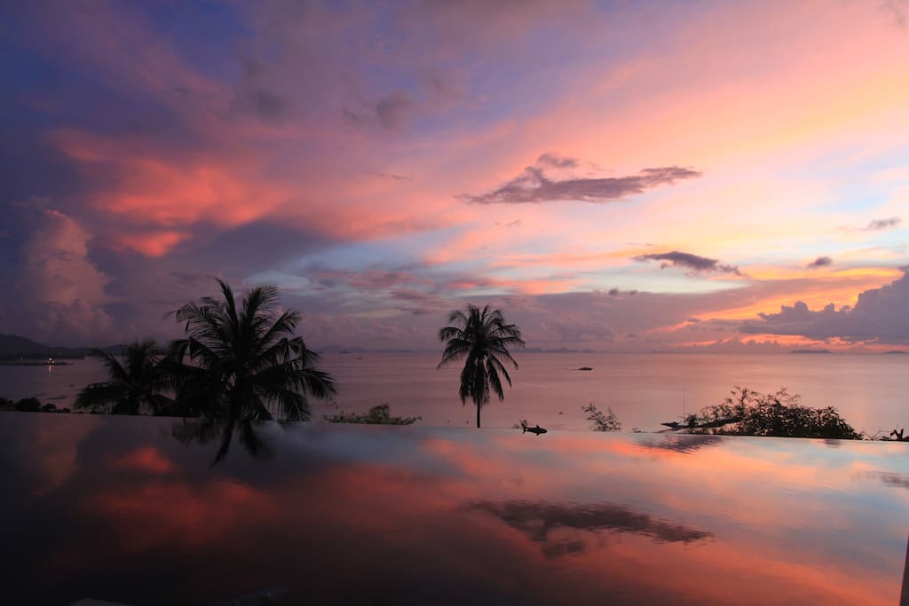 Infinity pool sunsets