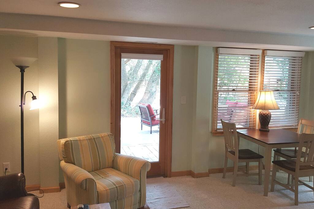 Living room looking east into back yard