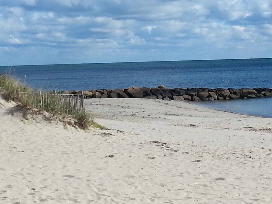 Beach is directly across from the unit