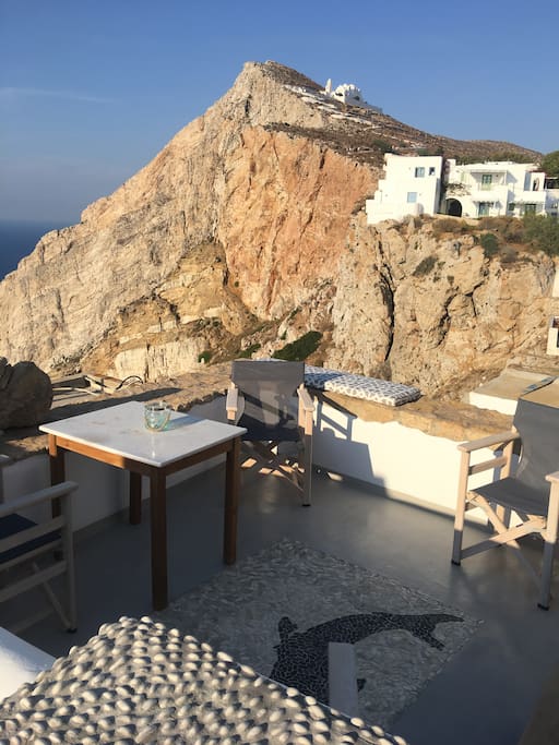 Enjoy a private view of the "Panagia" Church- the landmark of Folegandros