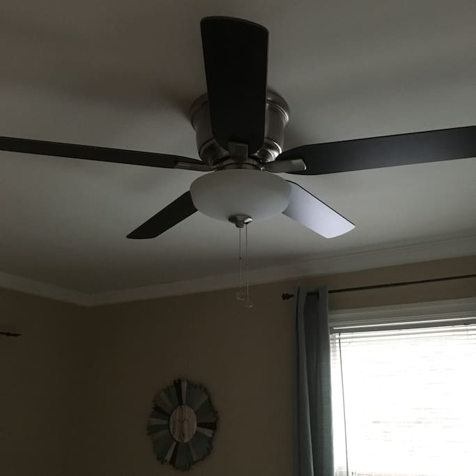 Ceiling fan in bedroom