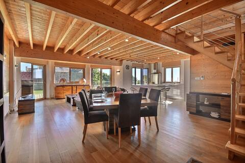 Contemporary wooden house all comfortably