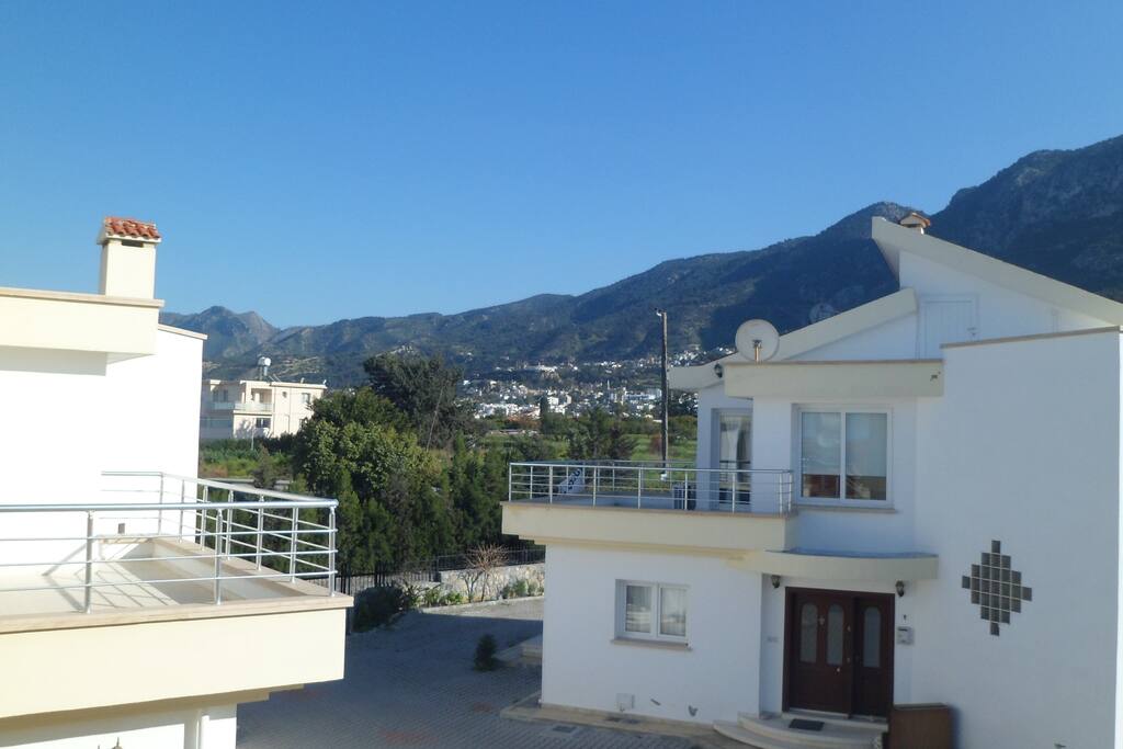 Five finger mountains from the teras of the villas.