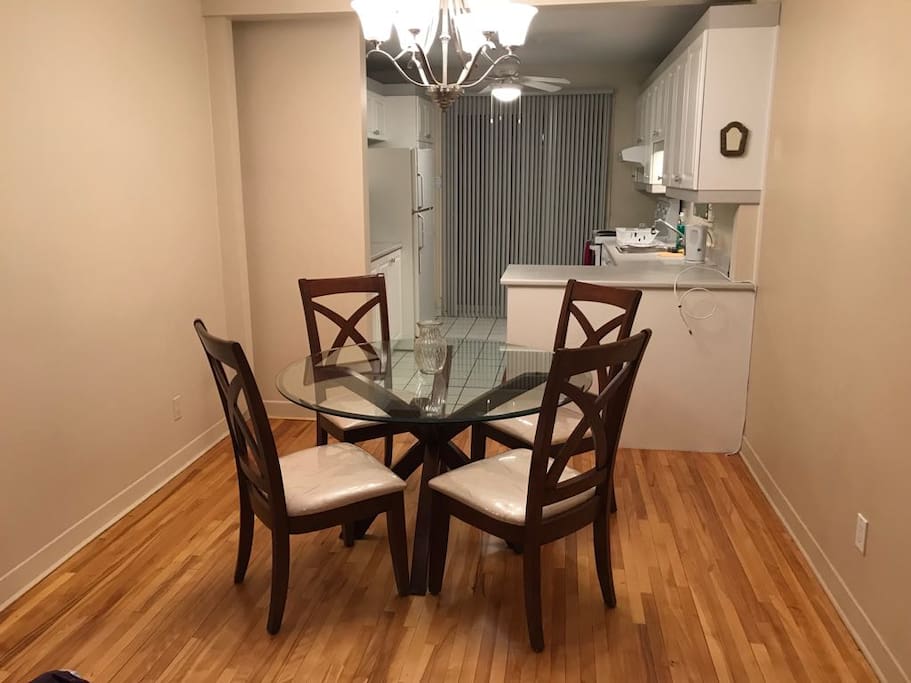 Dining room + Kitchen view