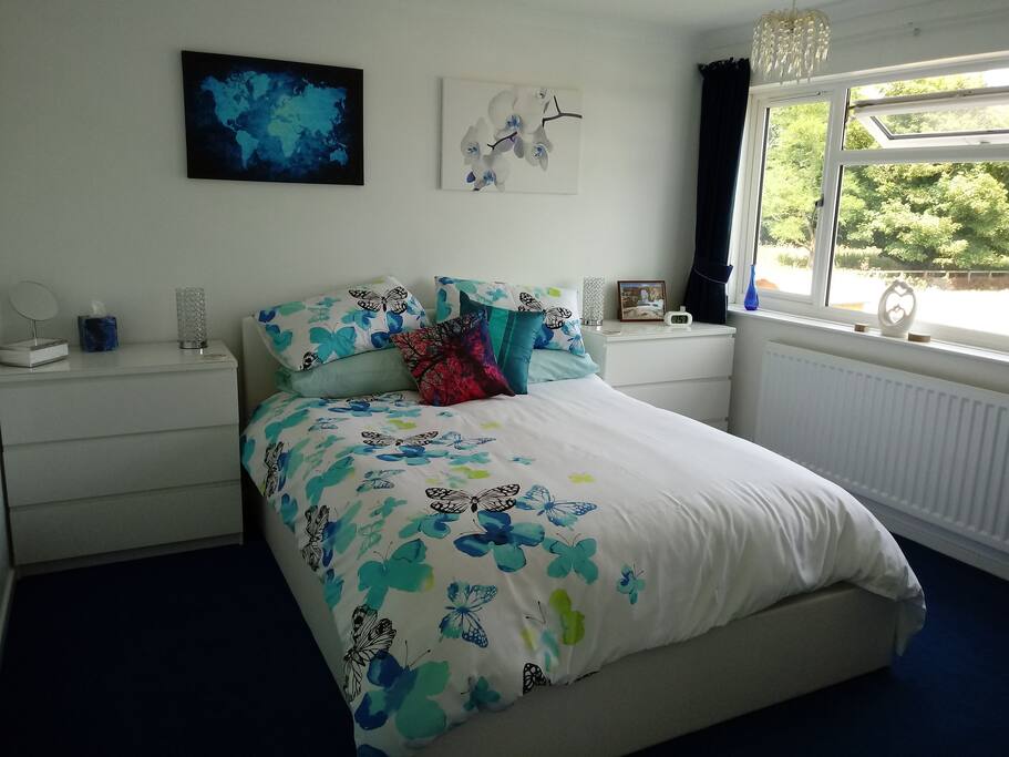 double bedroom with rural views