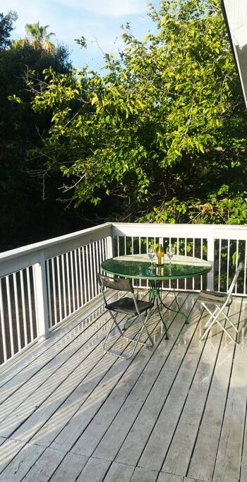 Enjoy our terrace in the sun during the day and with a nice breeze in the evening