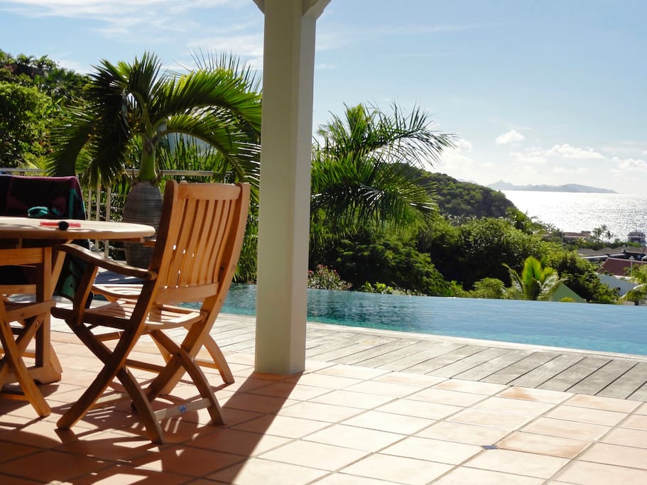 Terrasse vue Saint Barth