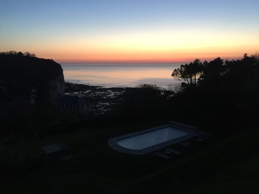 Coucher de soleil depuis la terrasse