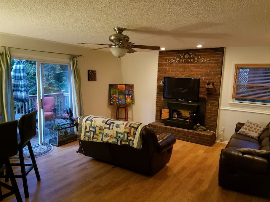 Shared living room and deck
