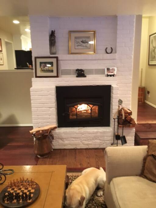 Fireplace is the center piece of the living room