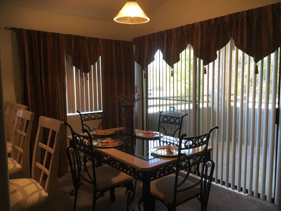 Dining Room with balcony.