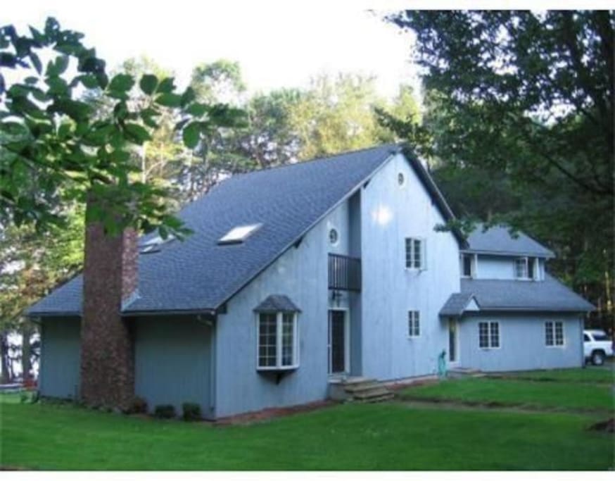 Unique waterfront retreat nestled in the country just minutes from highways and airports.