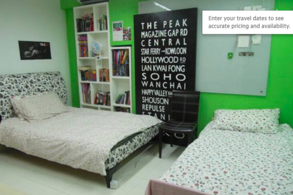Double bed and two single beds.
2nd single bed is under the first single bed as drawer style