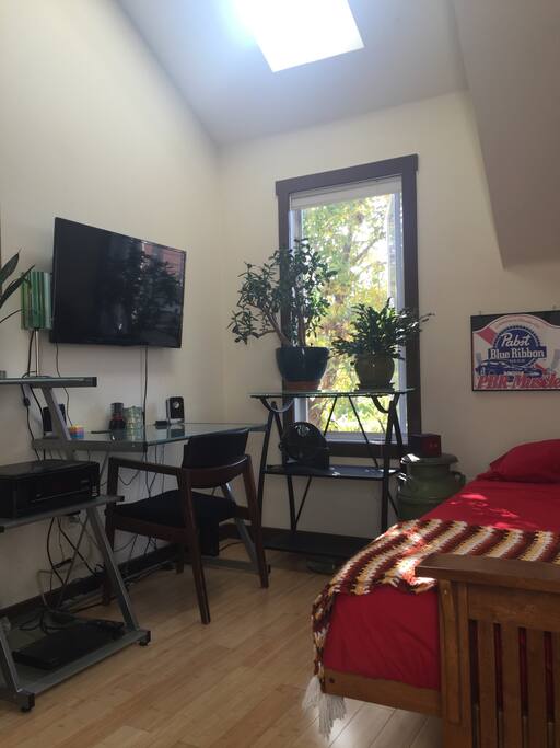 Another view of your room - the desk is ready for your laptop and conference call.