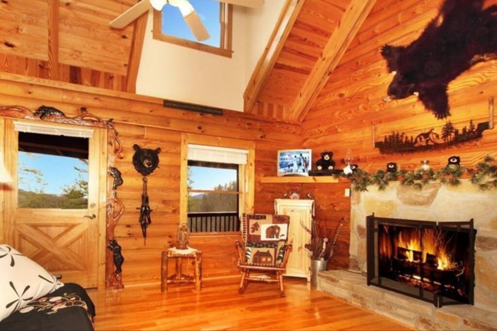 Living room with gas fireplace