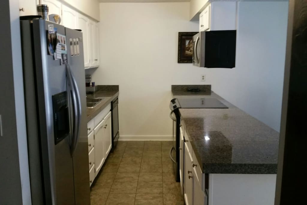 all stainless modern appliances, granite countertops, professional series