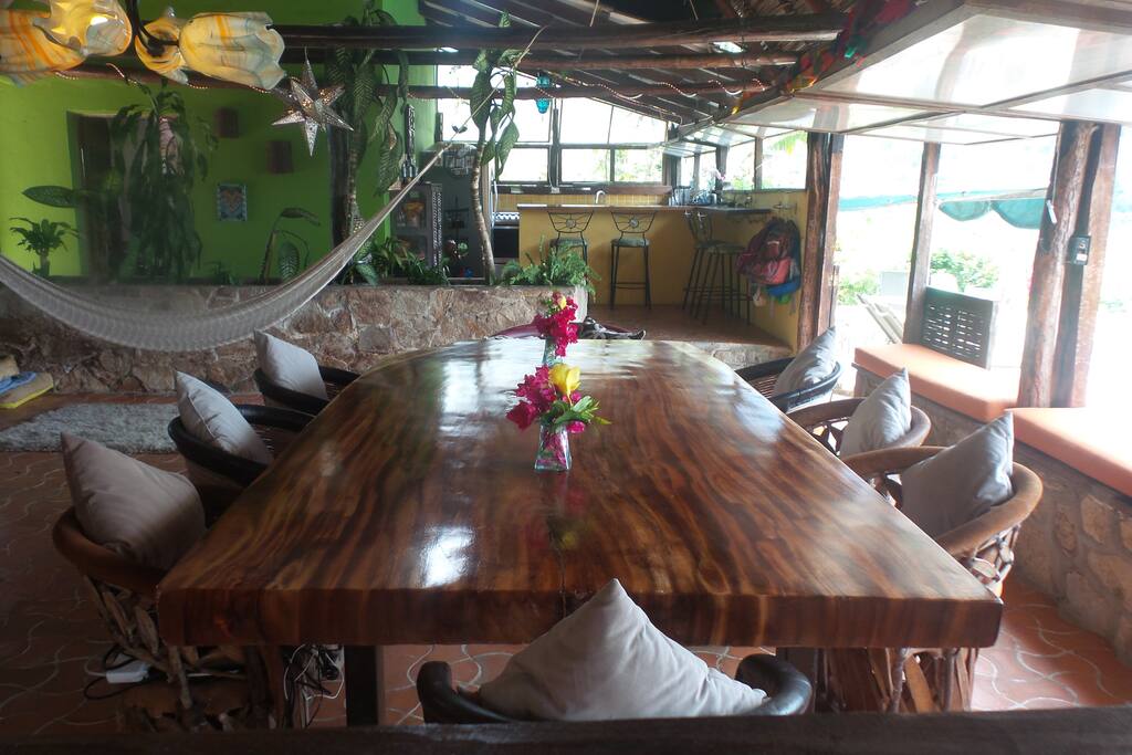 Main dinning table. Great for dinner parties and board/table games after dinner.