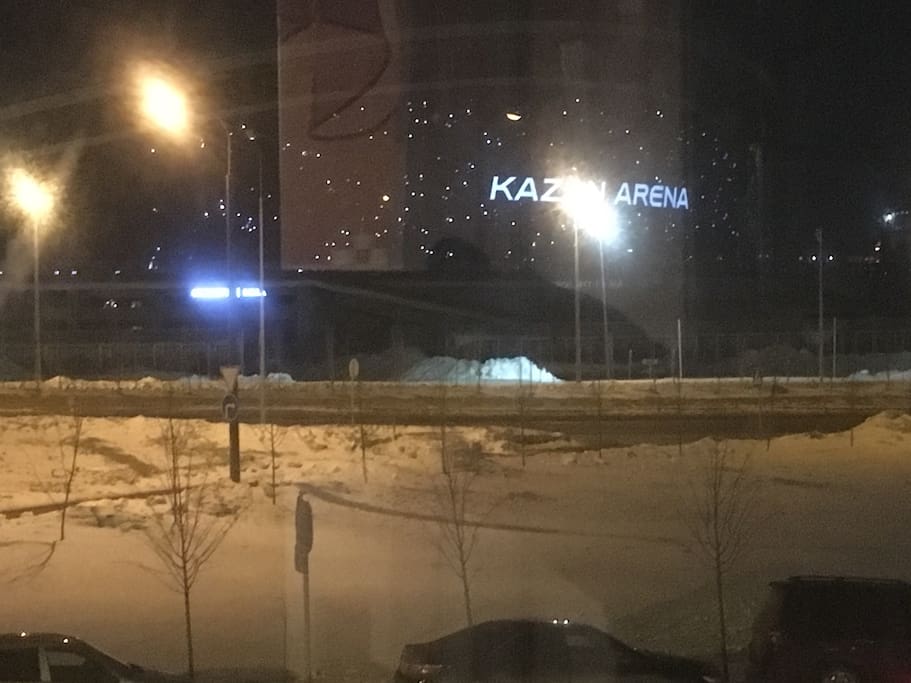 вид из лоджии зимним вечером (night winter view from the balcony )