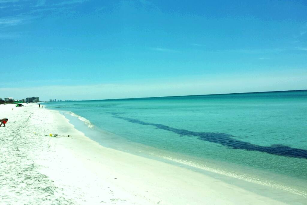 Crystal clear water.