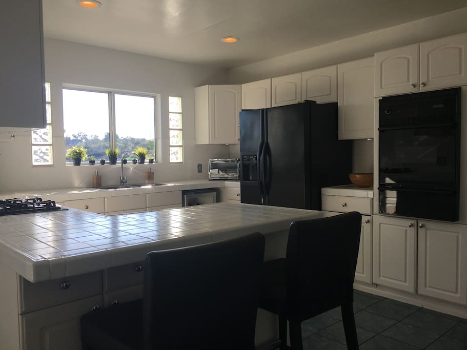 Bright modern kitchen with stunning views
