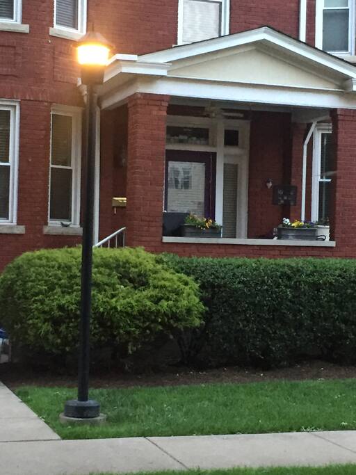 Unit 105 with the purple door