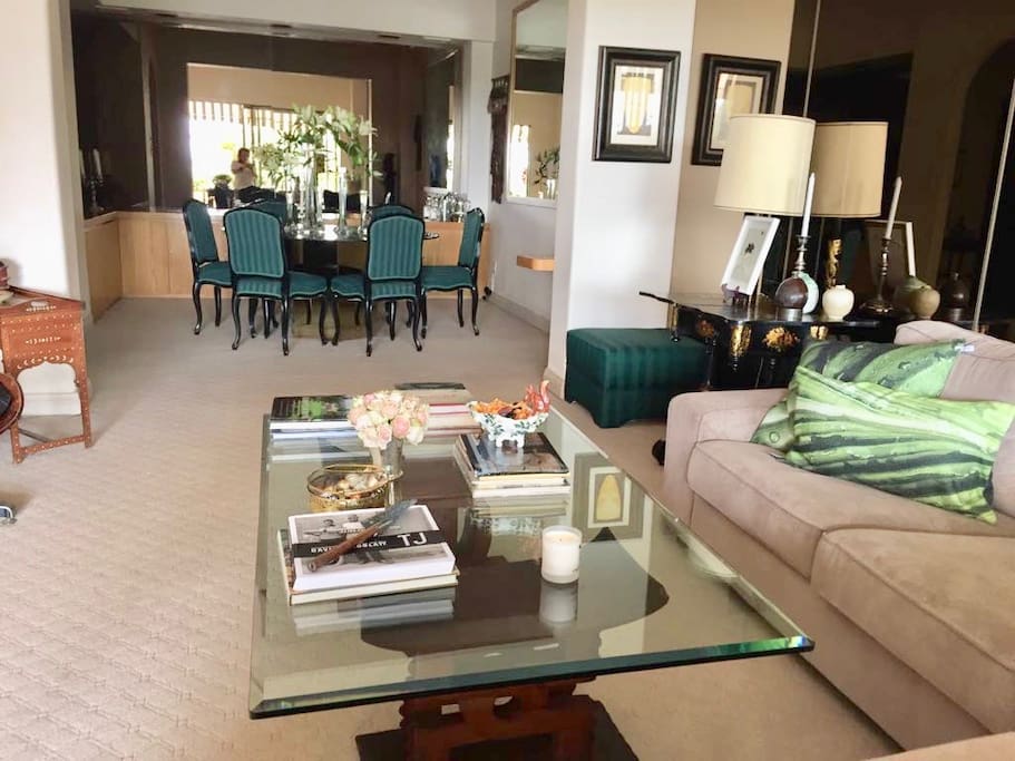 Dining area and living room
