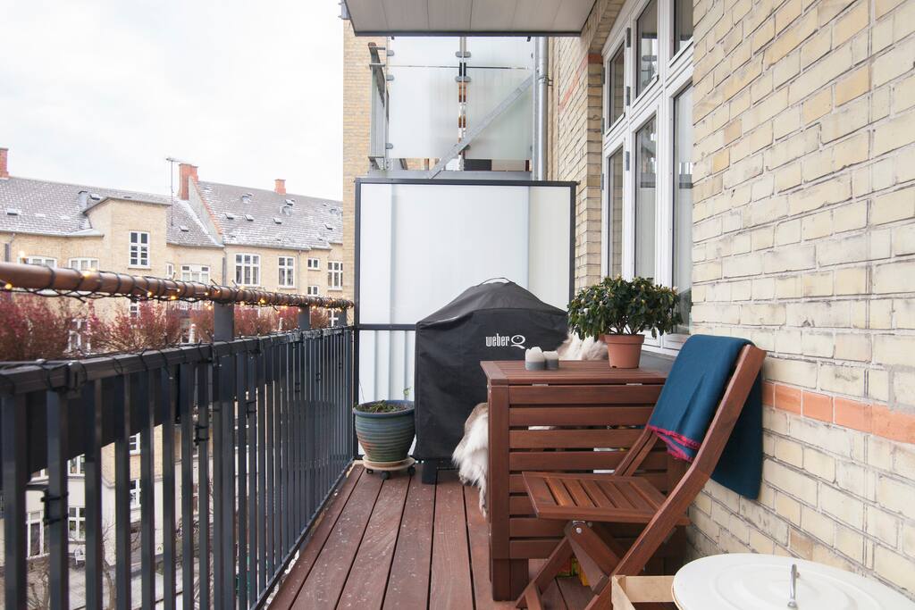 The balcony facing the courtyard.