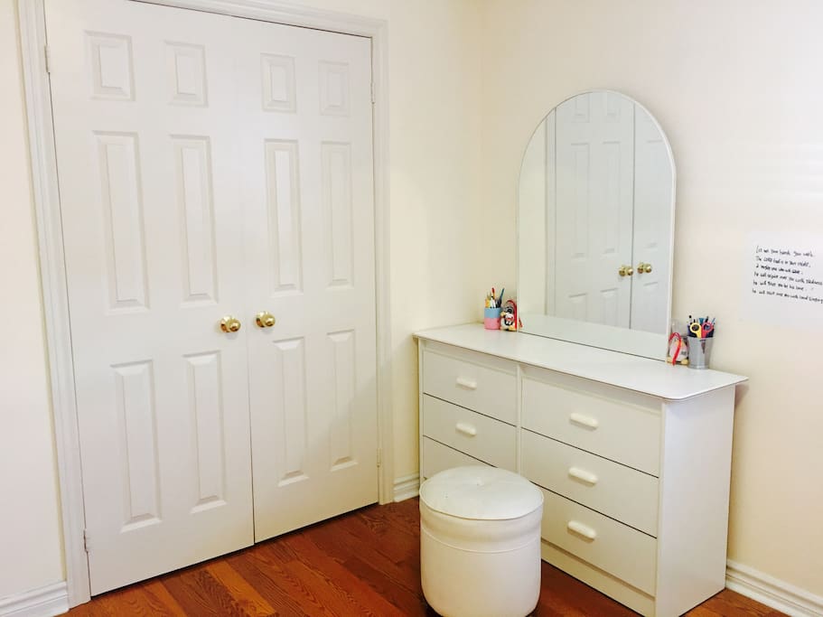 Closet and desk area