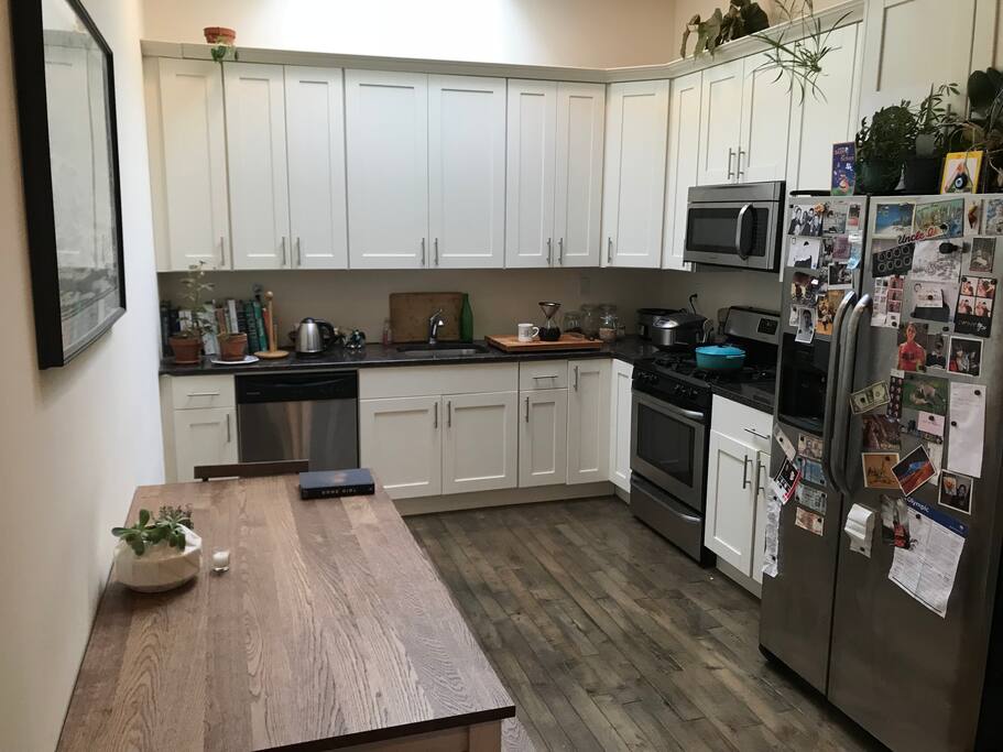 Kitchen with new oak table